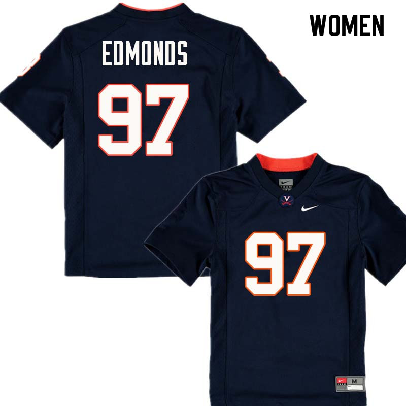 Women #97 Gene Edmonds Virginia Cavaliers College Football Jerseys Sale-Navy - Click Image to Close